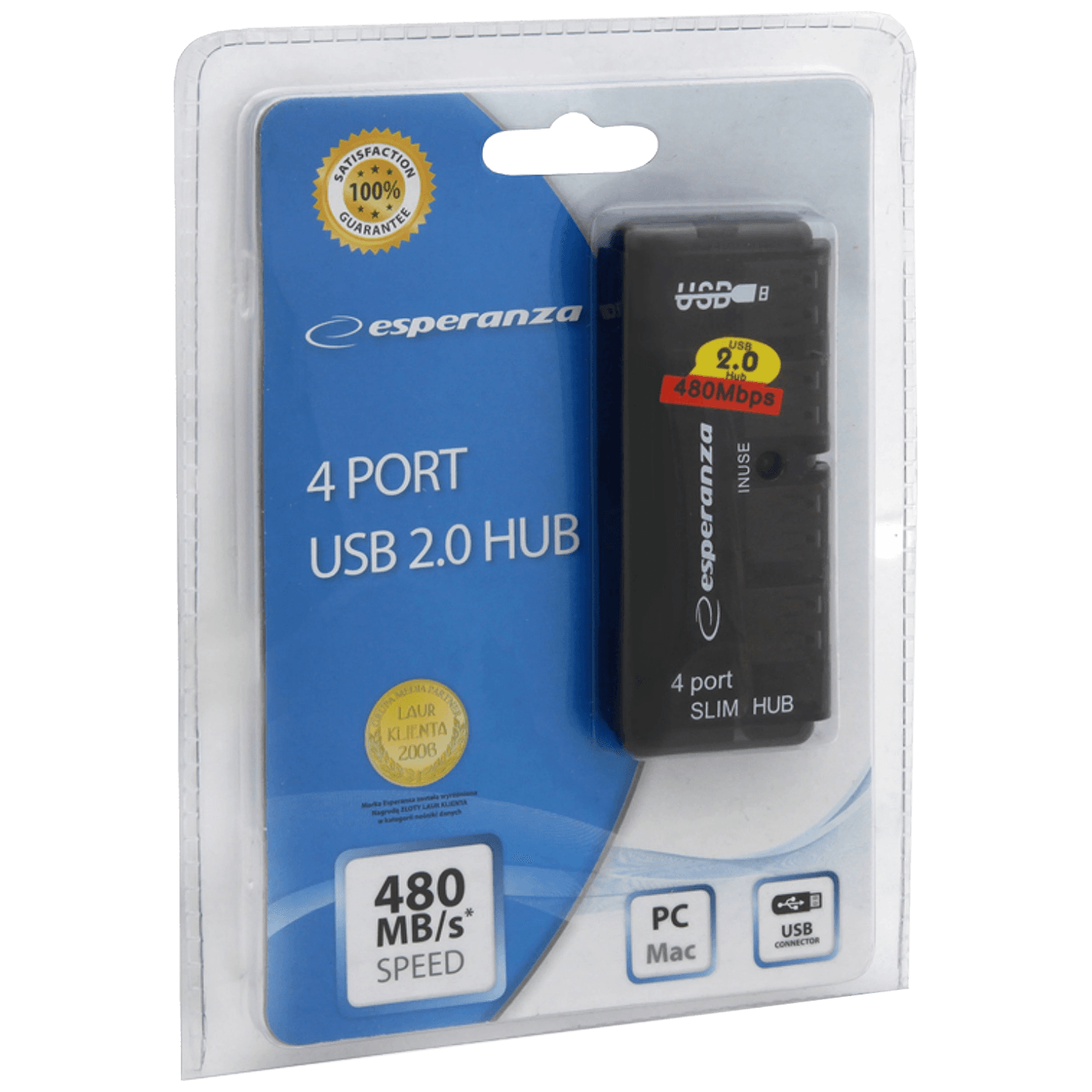 Esperanza USB2.0 razdjeljnik, HUB, 4 porta - EA112-1