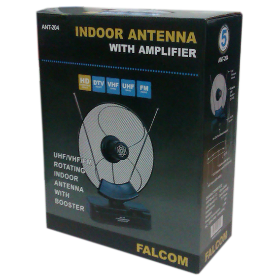 Falcom Antena sobna sa pojačalom, UHF/VHF crna - ANT-204-1
