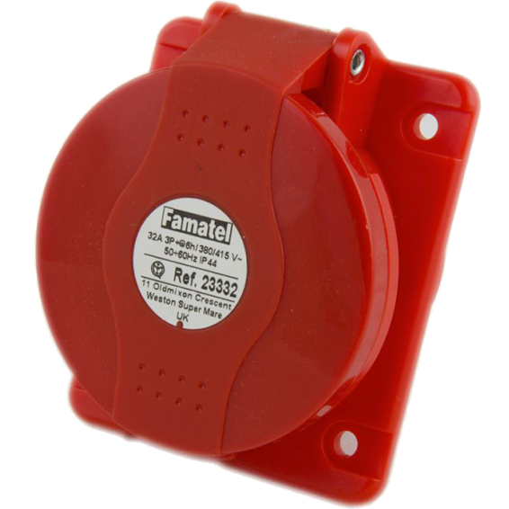 Famatel Utičnica zidna 10°, 32A/380÷415, 3 Polna (2P+E), IP44 - 23332-0