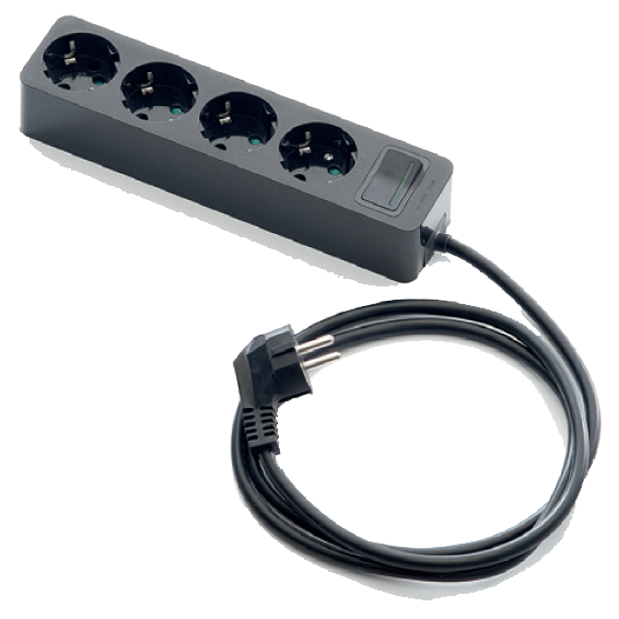 Famatel Produžni kabel 4 utičnice, 1.5m, prekidač crni, 1.5mm² - 2628N-PK4/1.5-0