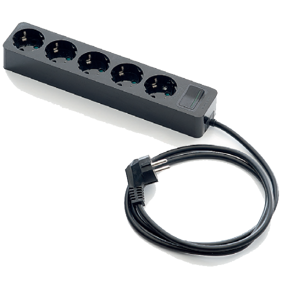 Famatel Produžni kabel 5 utičnica, 1.5m, prekidač crni, 1.5mm² - 2625-N-2