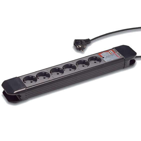 Famatel Produžni kabel 6 utičnica, 1.5m, prekidač crni, 1.5mm² - 23612