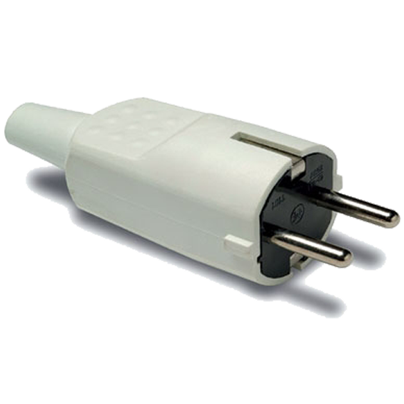 Famatel Strujni utikač 4.8mm Schuko, 2P+E, 16A/250V bijeli - 1104-B