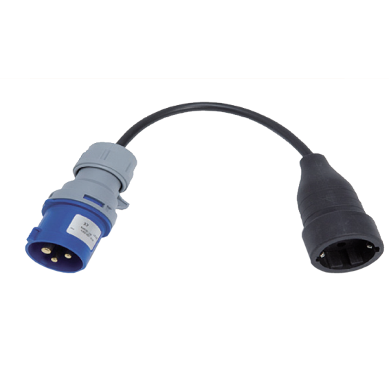 Famatel Adapter, industrijski utikač / schuko utičnica, IP40, 25cm - 13000-0