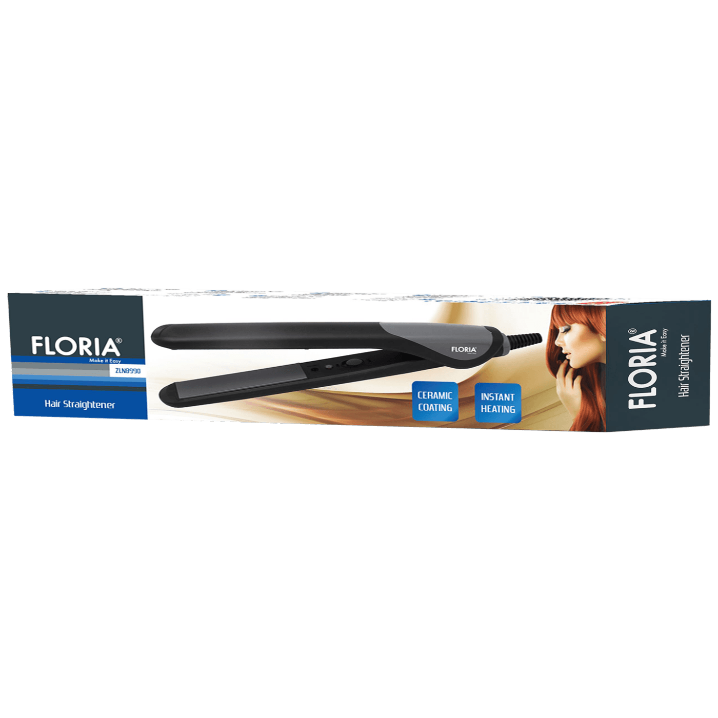 Pegla za kosu ZILAN Floria ZLN8990/BG (keramički obložene aluminijske ploče, brzo zagrijavanje do 230 °C, ON-OFF prekidač, LED indikator, 20–25 W, crno-siva)-1