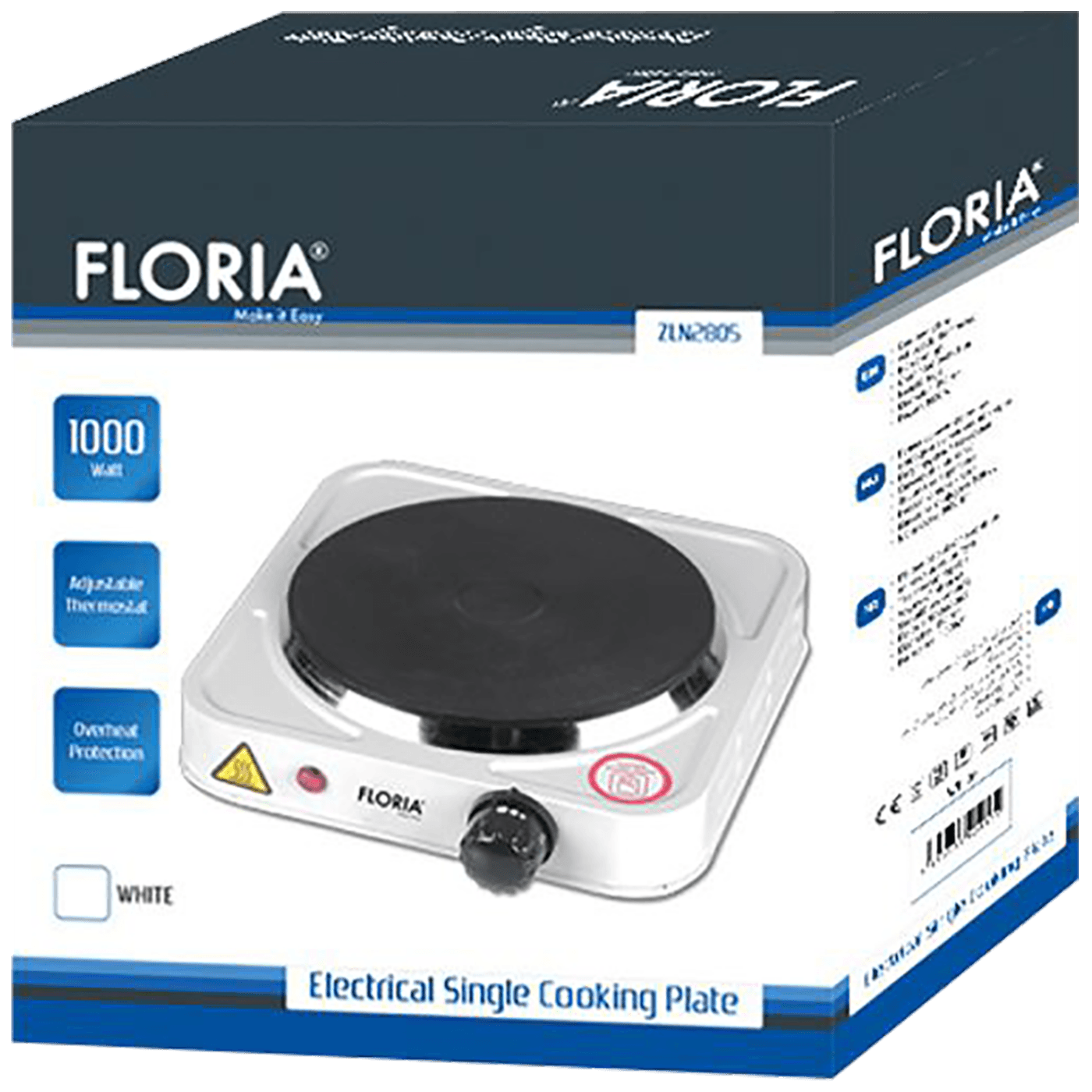 Električno kuhalo FLORIA 1 ploča - 15 cm/ 1000 W/ crno - ZLN2806 (ZLN2805/BK)-1