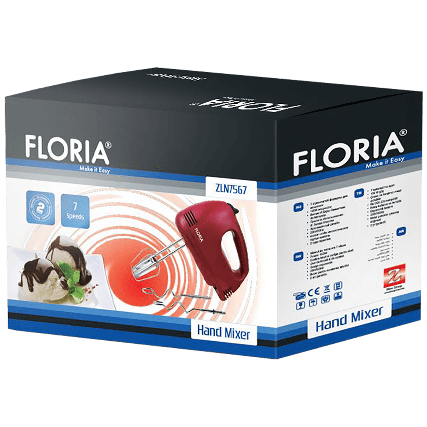 Ručni mikser FLORIA Zilan ZLN7567 (100W, 7 brzina)-1