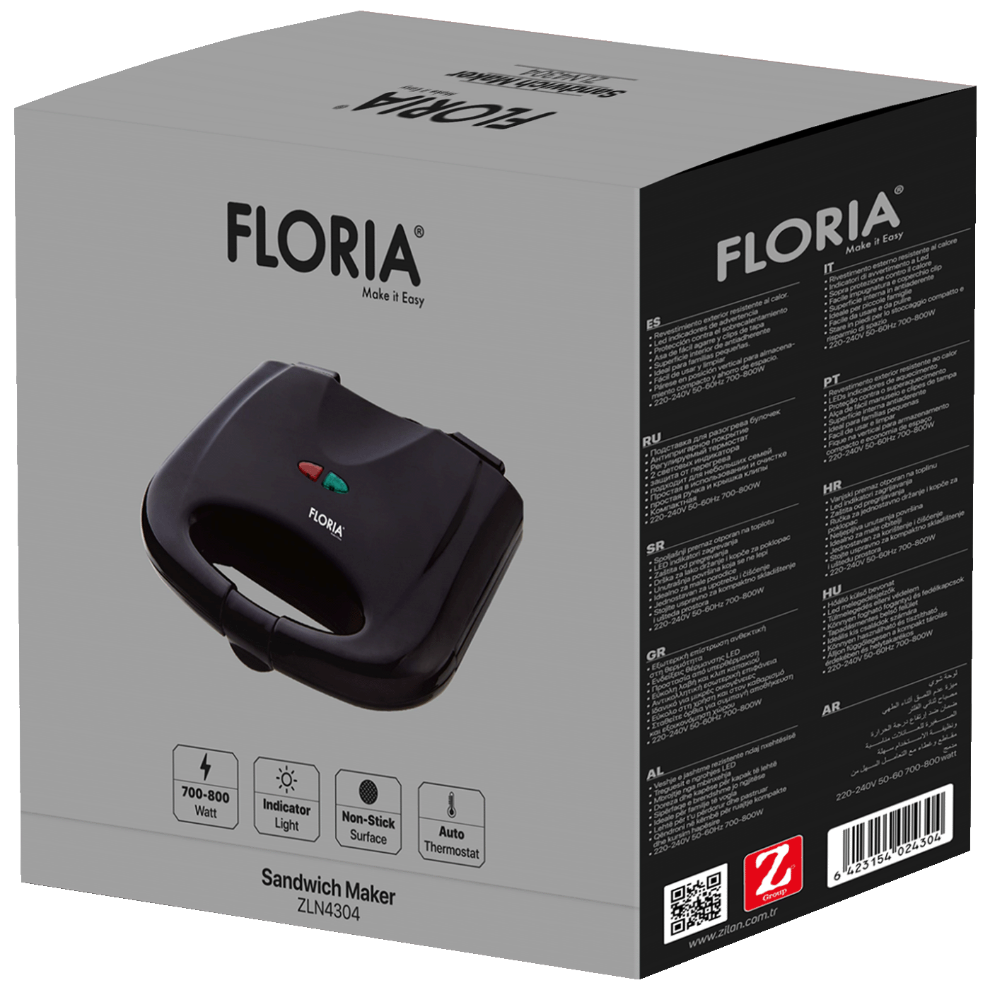 Toster FLORIA, LED indikator, 750 W - ZLN4304 BK-5