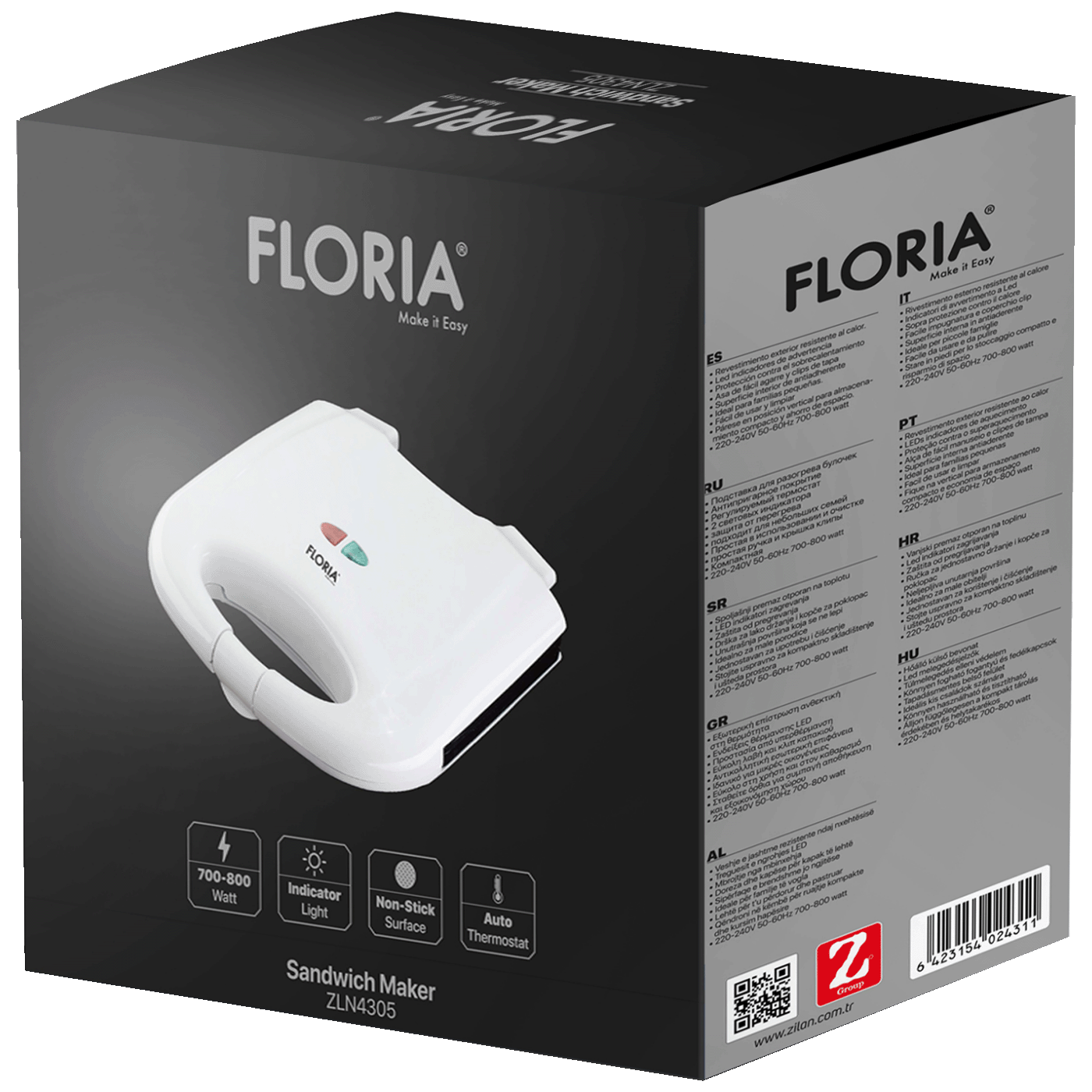 Toster FLORIA LED indikator 750 W - ZLN4304 WH-5
