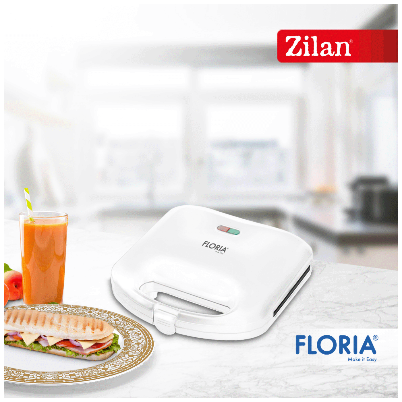 Toster FLORIA LED indikator 750 W - ZLN4304 WH-6
