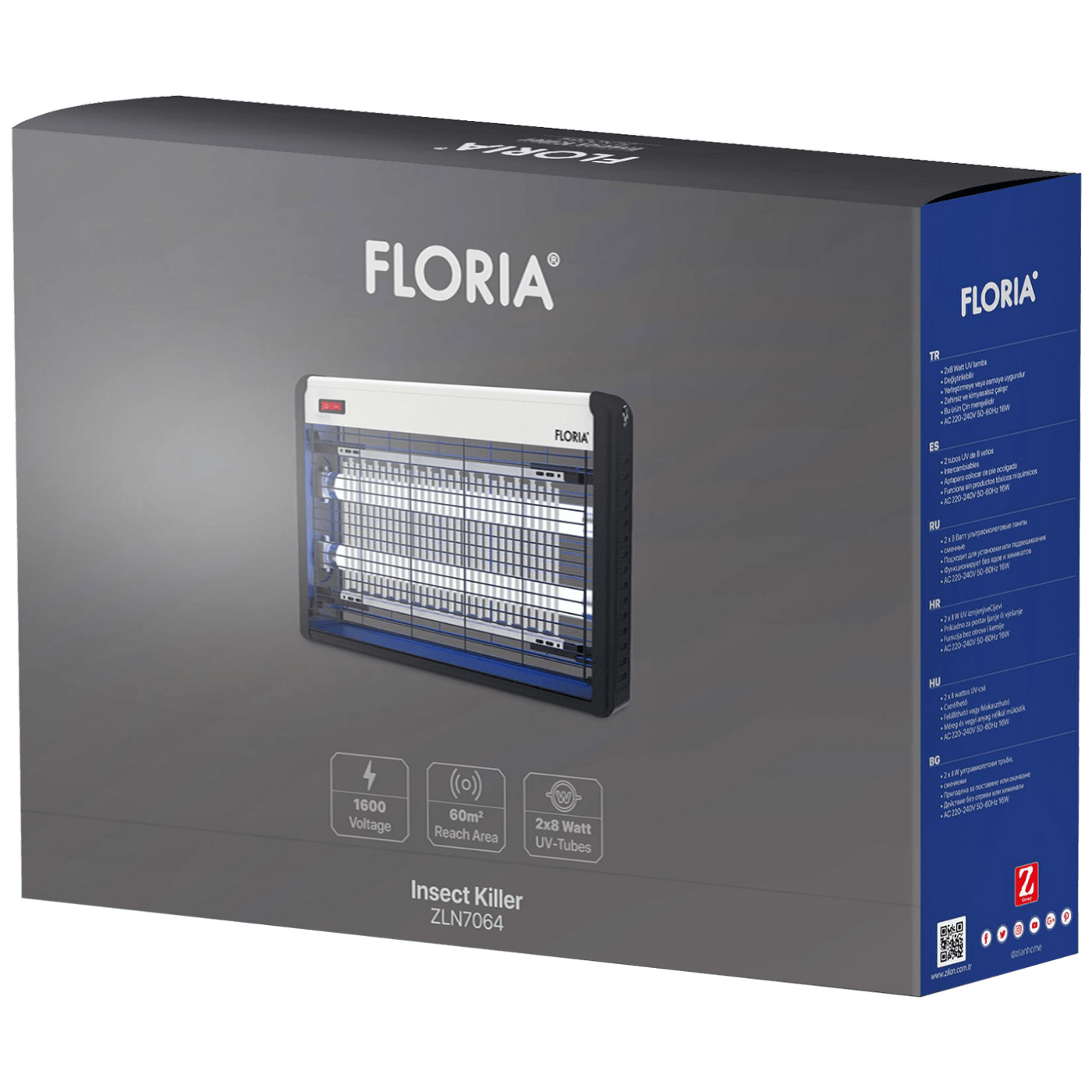 Električna zamka za insekte FLORIA, UV svjetlost 16W - ZLN7064-1