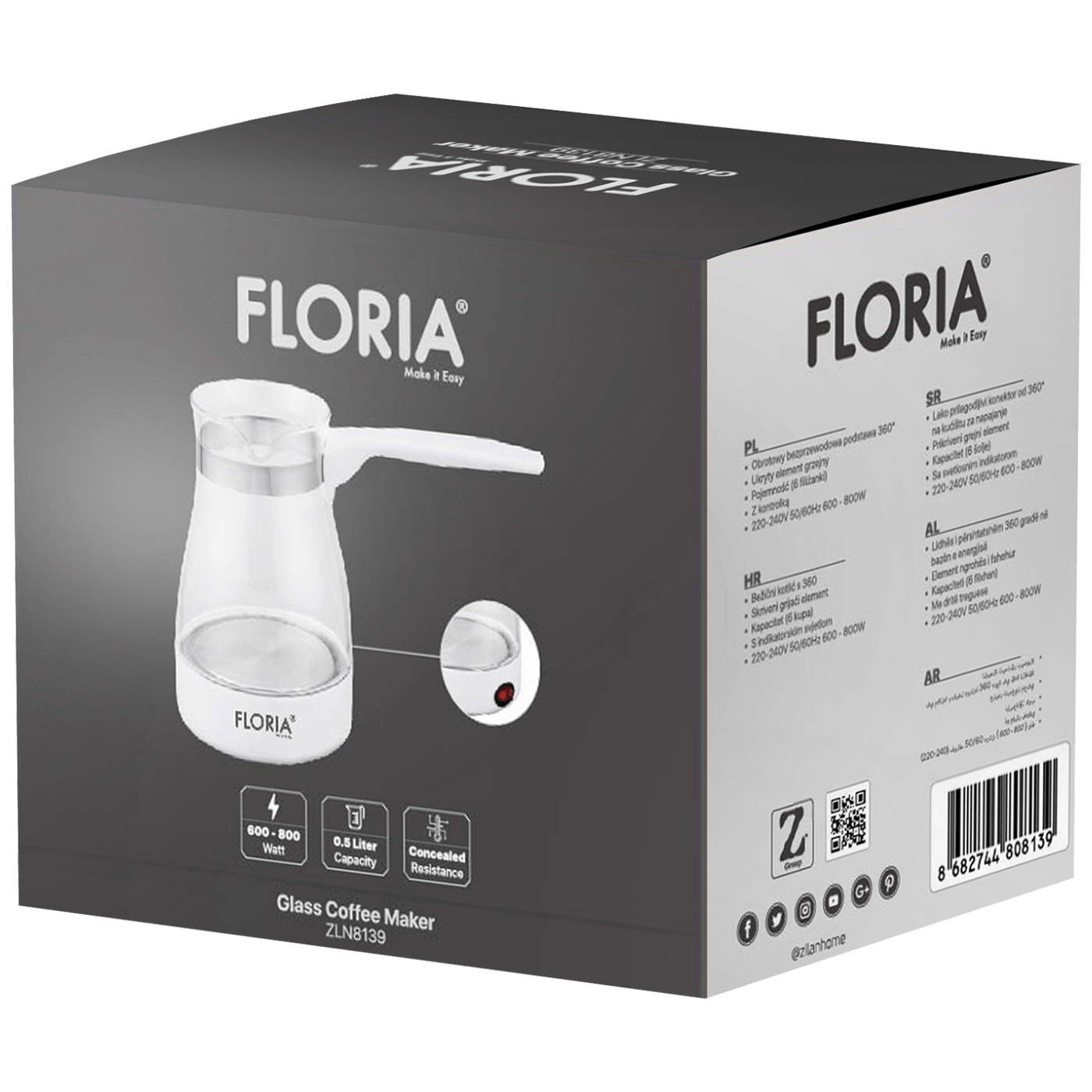 Kuhalo za kavu FLORIA, 800W - ZLN8139-1