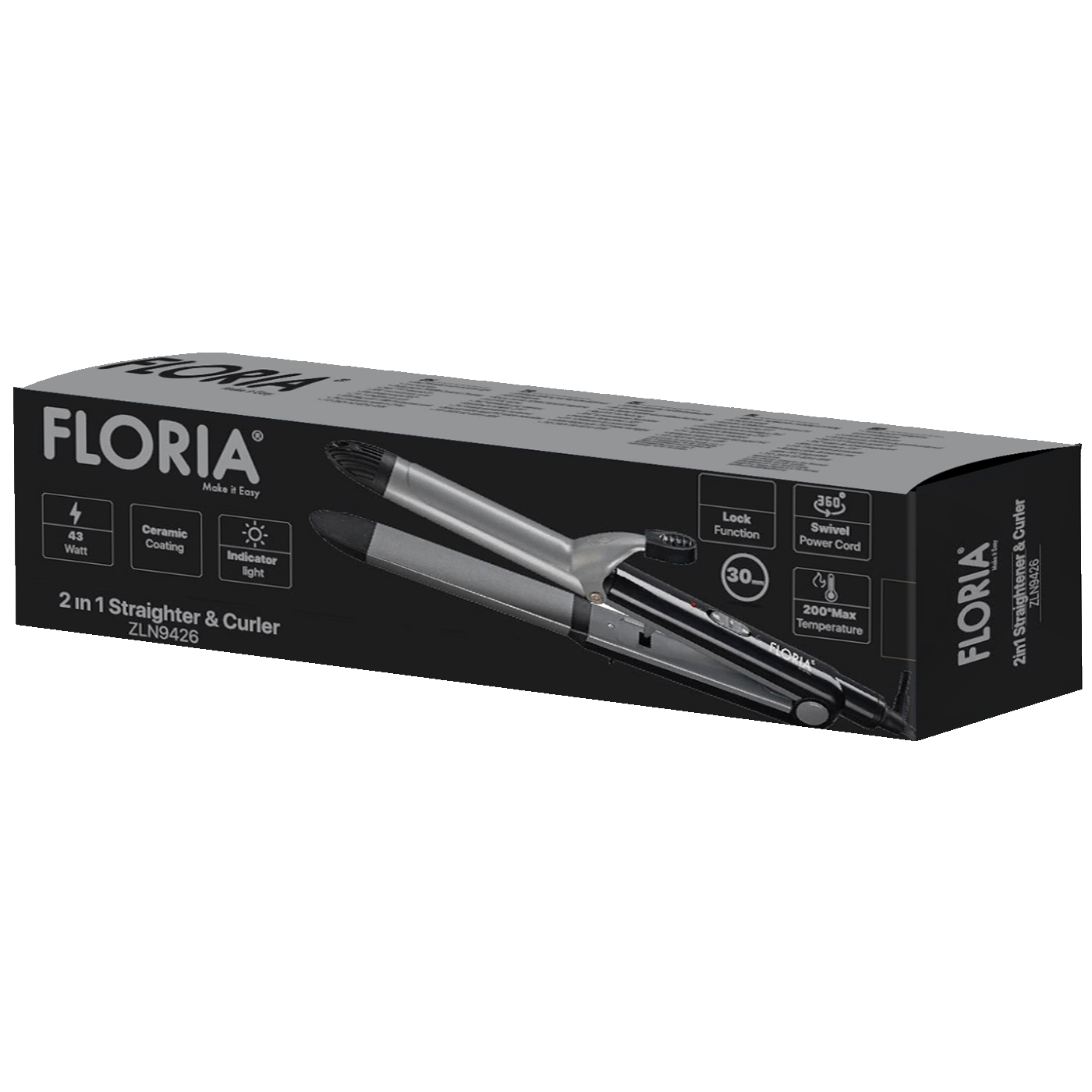 Floria Uvijač / glačalo za kosu, 2u1, do 200 °C max., 45 W - ZLN9426-1