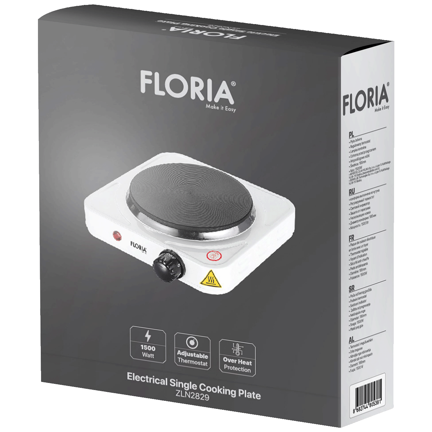 Floria Električno kuhalo, 1 ploča - 18.5 cm, 1500 W - ZLN2829-1