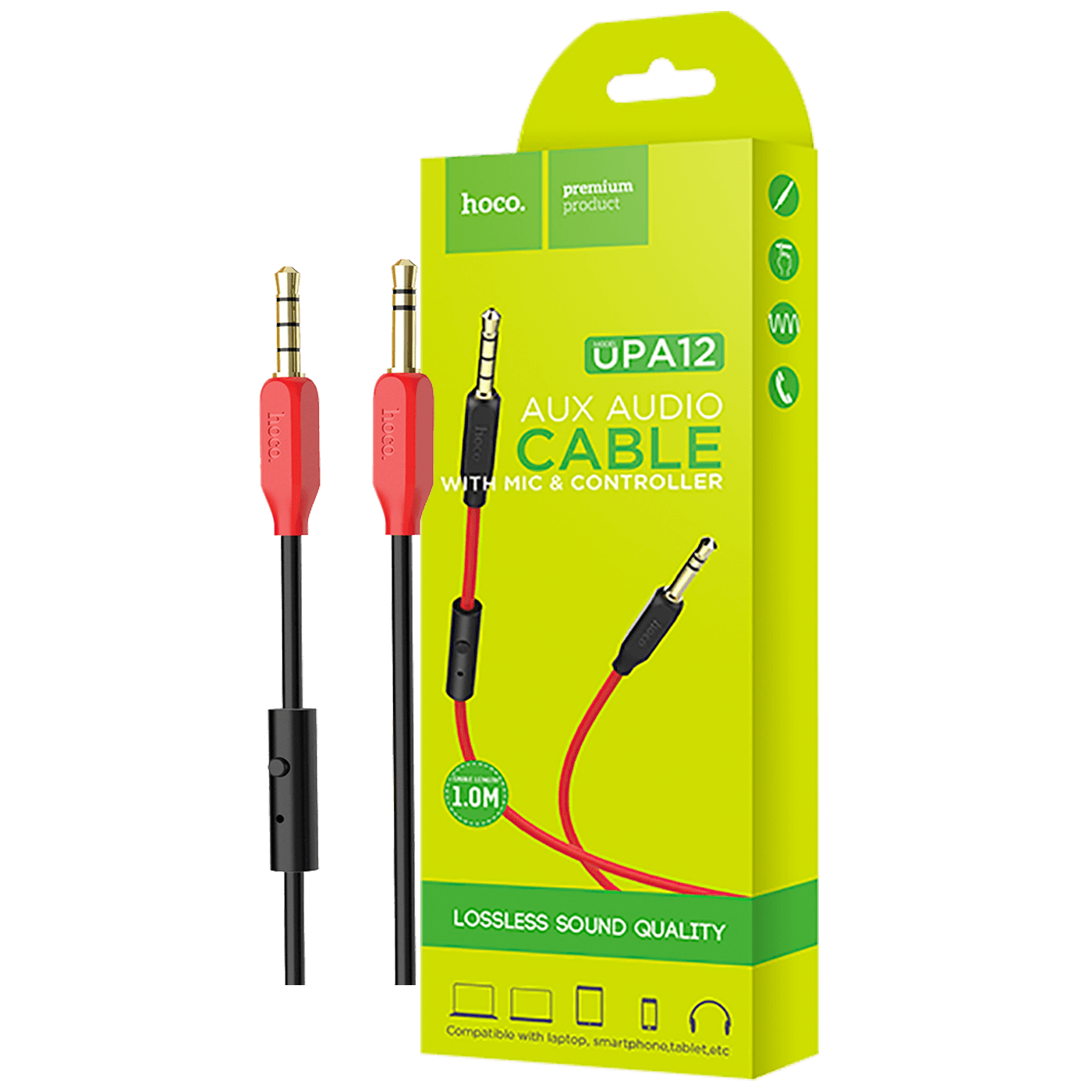 hoco. Audio kabel 3.5 mm sa mikrofonom, dužina 1.0 metar - UPA12 AUX MIC-0