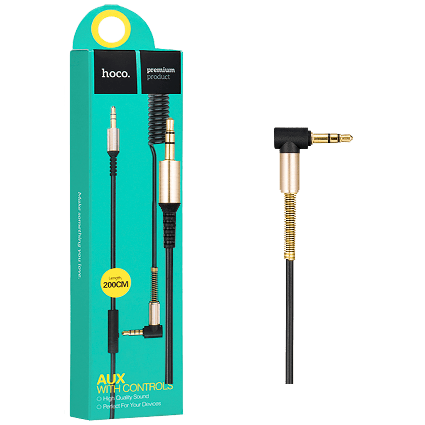 hoco. Audio kabel 3.5 mm sa mikrofonom, dužina 2.0 metra - UPA02 Spring Audio AUX MIC-0