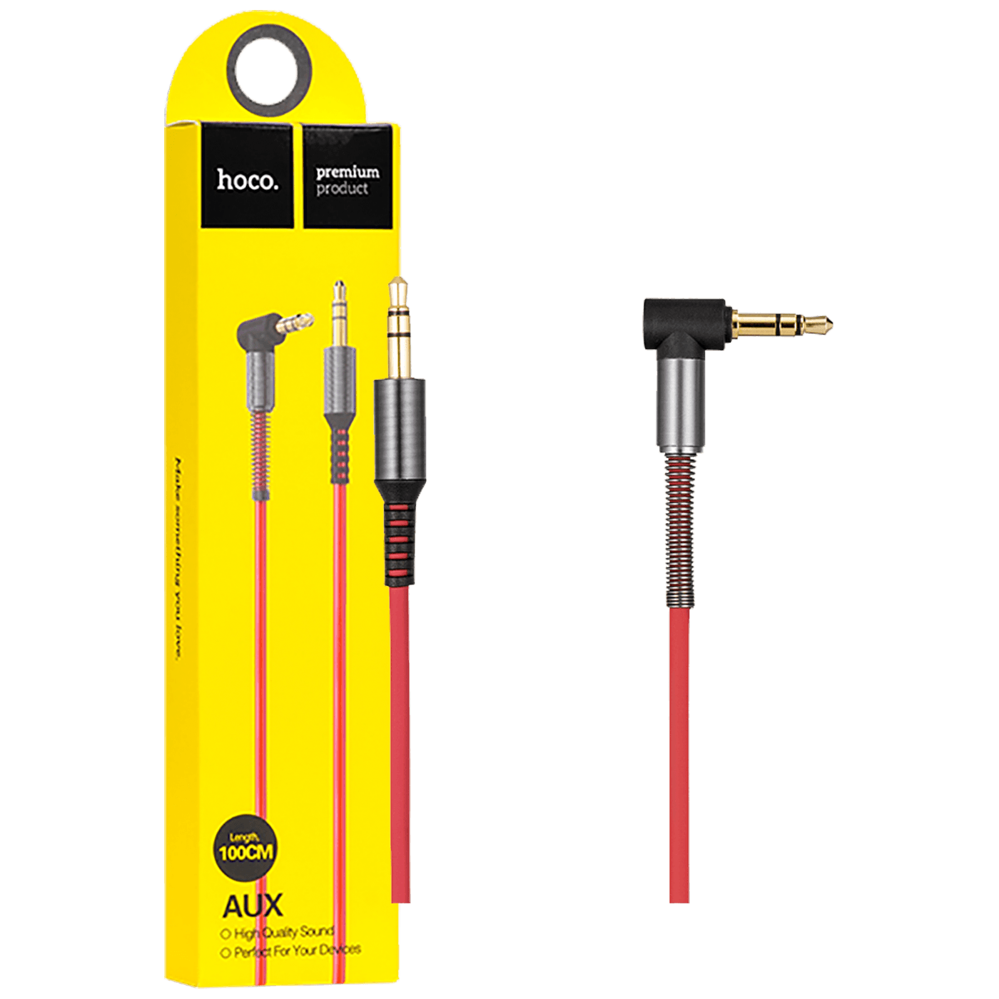 hoco. Audio kabel 3.5 mm, dužina 1.0 metar, crvena - UPA02 Spring Audio AUX, RD-0