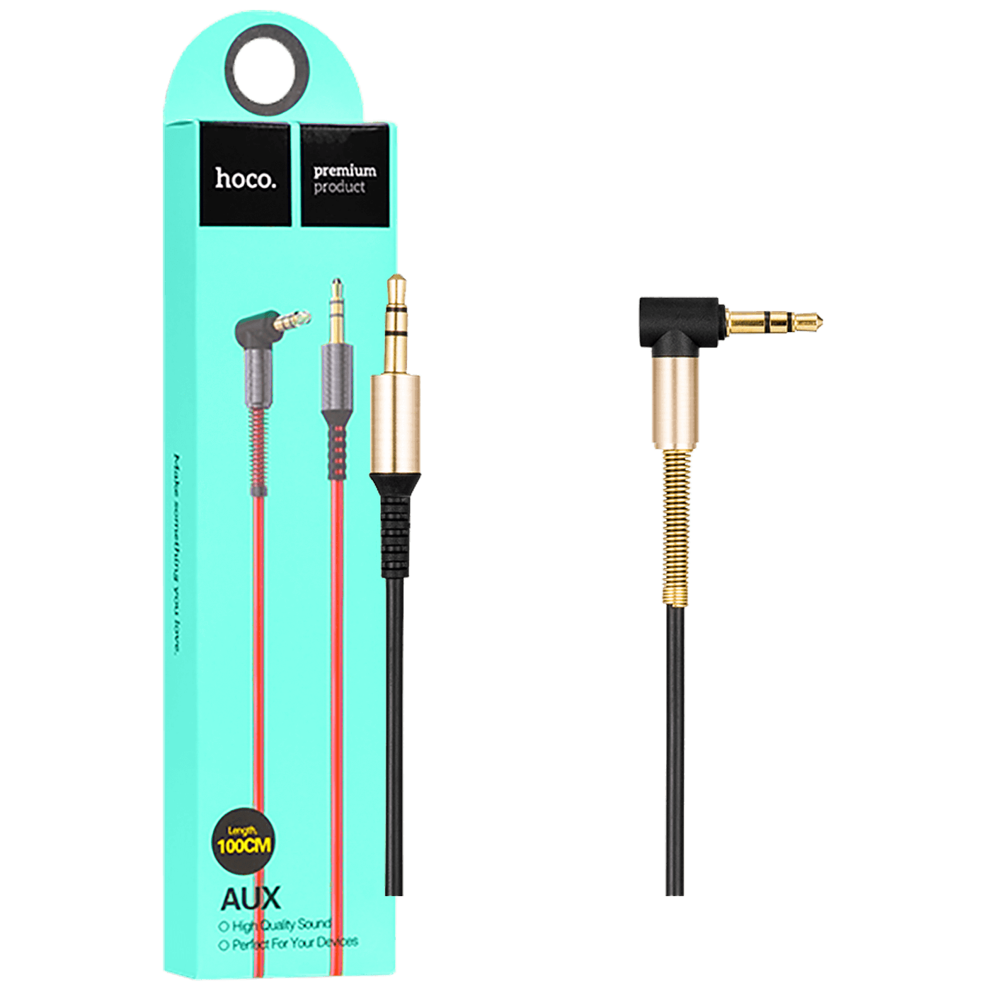 hoco. Audio kabel 3.5 mm, dužina 1.0 metar crna - UPA02 Spring Audio AUX BK-0