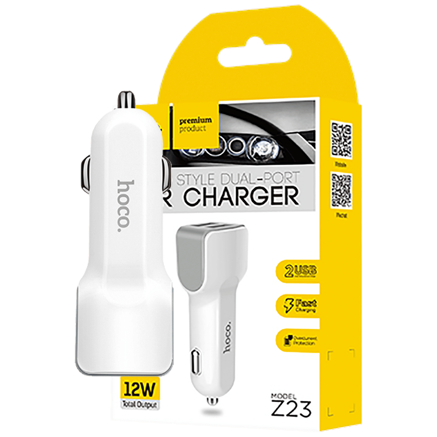 hoco. Auto punjač za smartphone, 2 x USB, 5V / 2.4 A - Z23 Grand Style Dual port-0