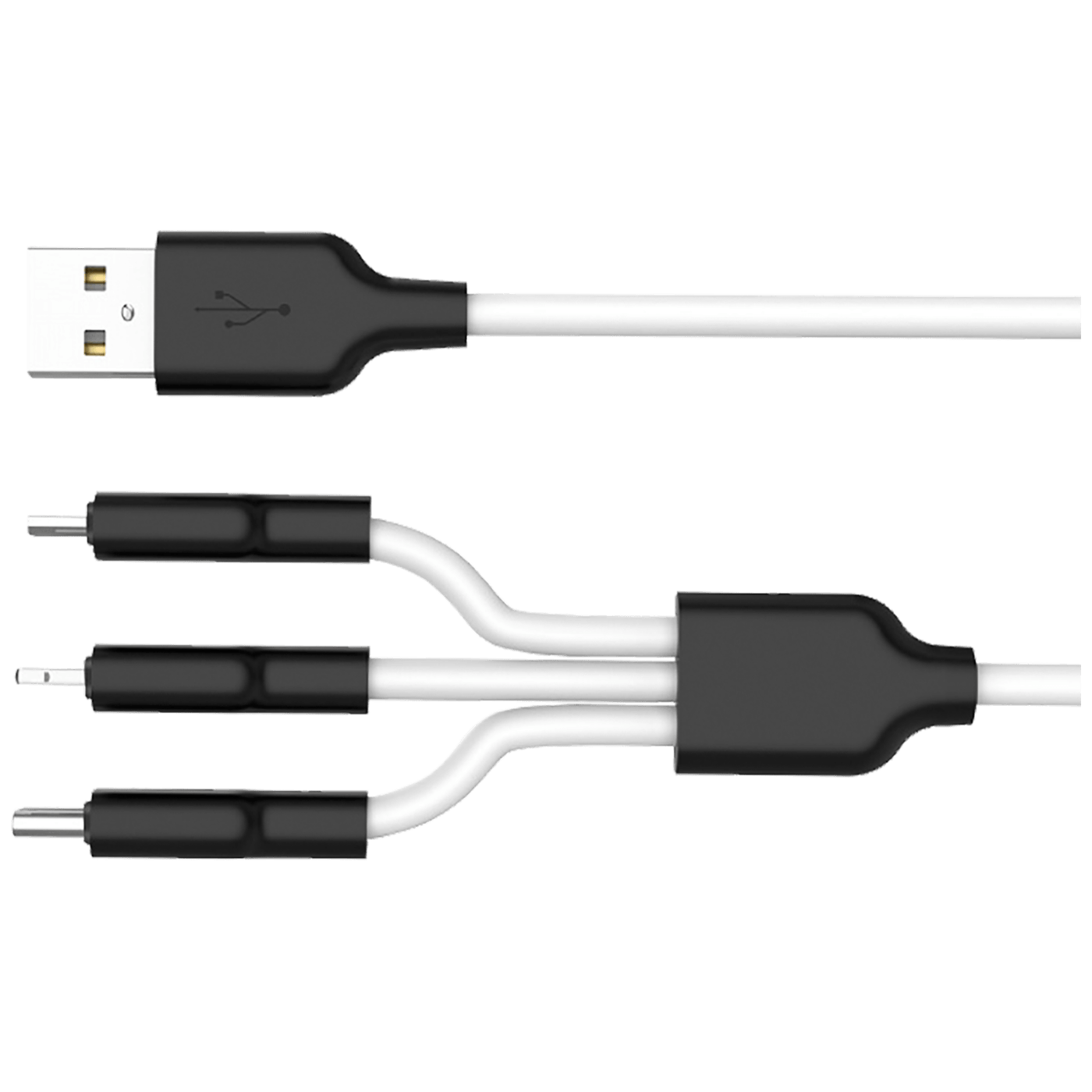 hoco. USB kabel, 3in1, microUSB, type C, Lightning, 1.2 met., 2 A - X21 Silicone 3in1 crna/White-2