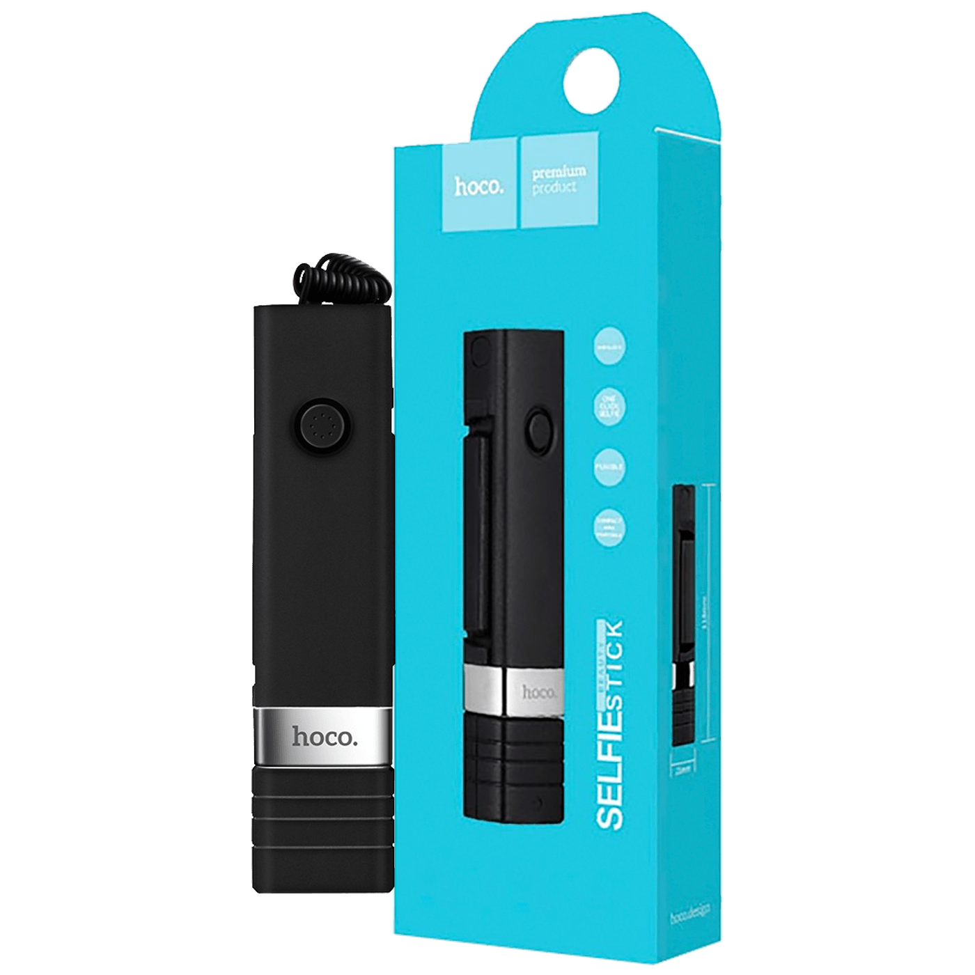 hoco. Selfie stick za smartphone, žični - K3 Beauty Selfie Stick crna