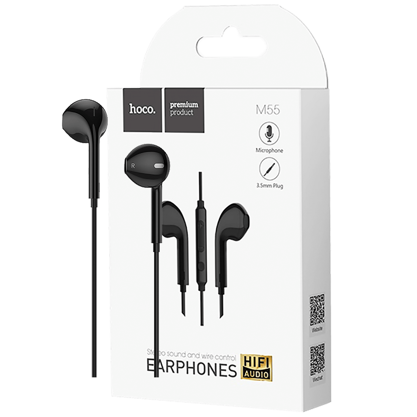 Slušalice HOCO sa mikrofonom 1.2 met/ crne - M55 Memory sound crna (handsfree)-1