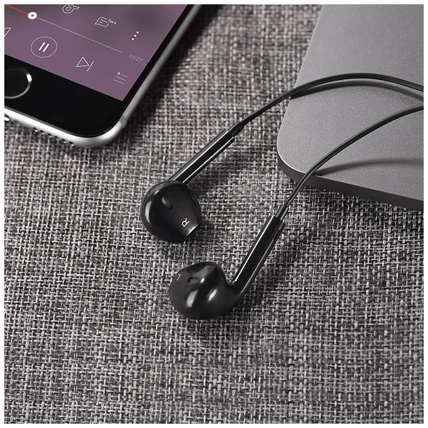 Slušalice HOCO sa mikrofonom 1.2 met/ crne - M55 Memory sound crna (handsfree)-3