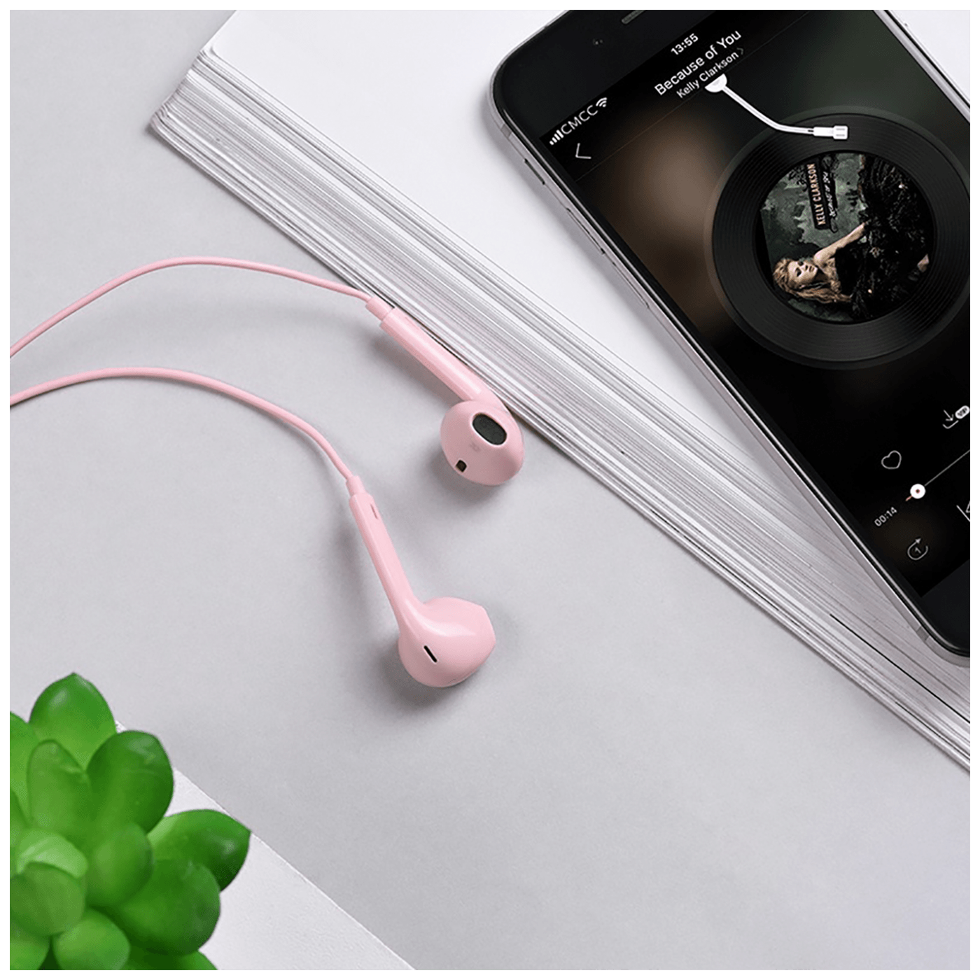 Slušalice HOCO sa mikrofonom 1.2 met/ pink - M55 Memory sound Pink-3