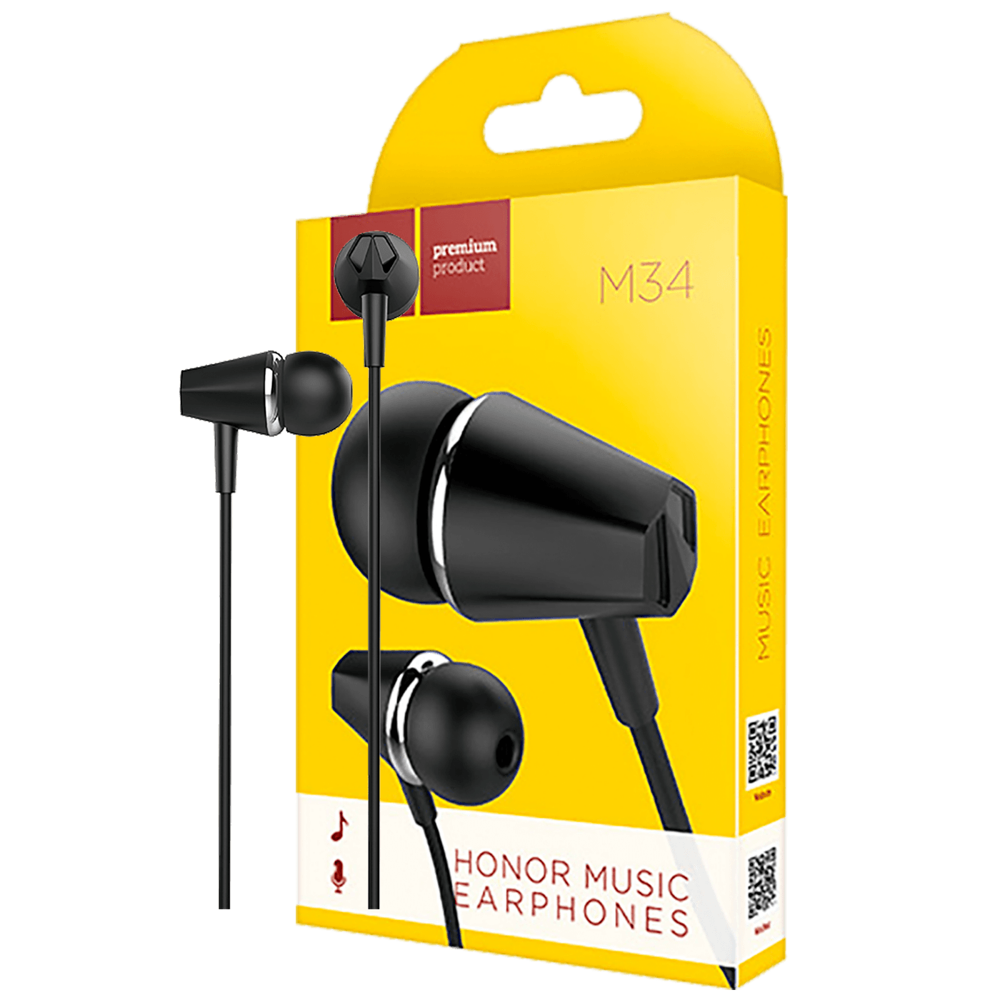 Slušalice HOCO sa mikrofonom 1.2 met/ crne - M34 Honor crna (handsfree)-0