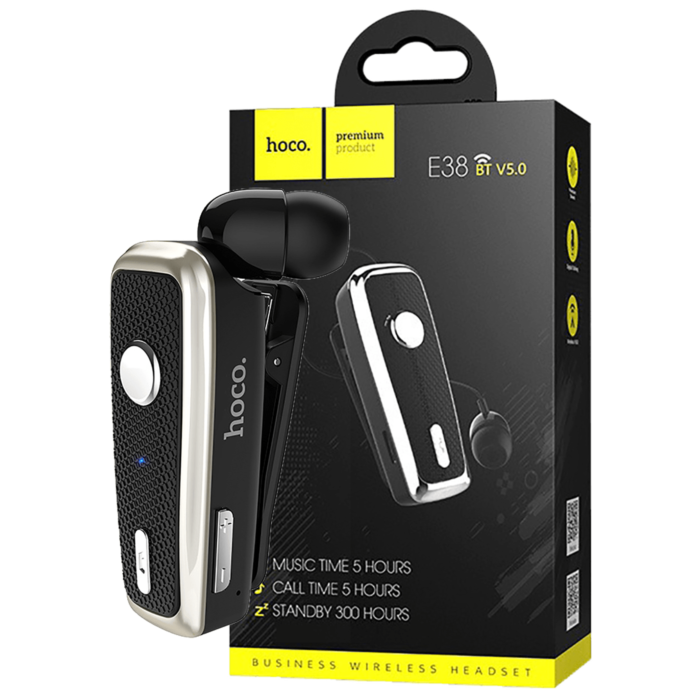 Handsfree slušalica sa mikrofonom HOCO, Bluetooth, 90 mAh, 5 h - E38 Business crna-0