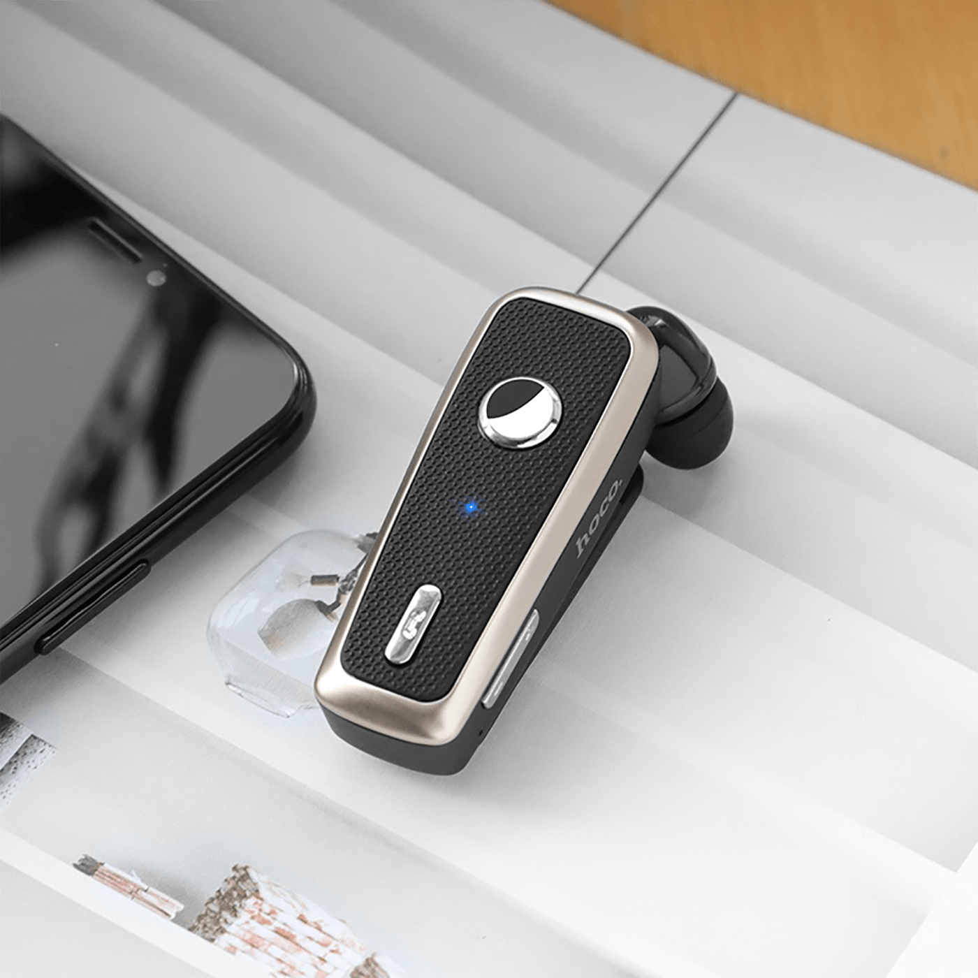 Handsfree slušalica sa mikrofonom HOCO, Bluetooth, 90 mAh, 5 h - E38 Business crna-4