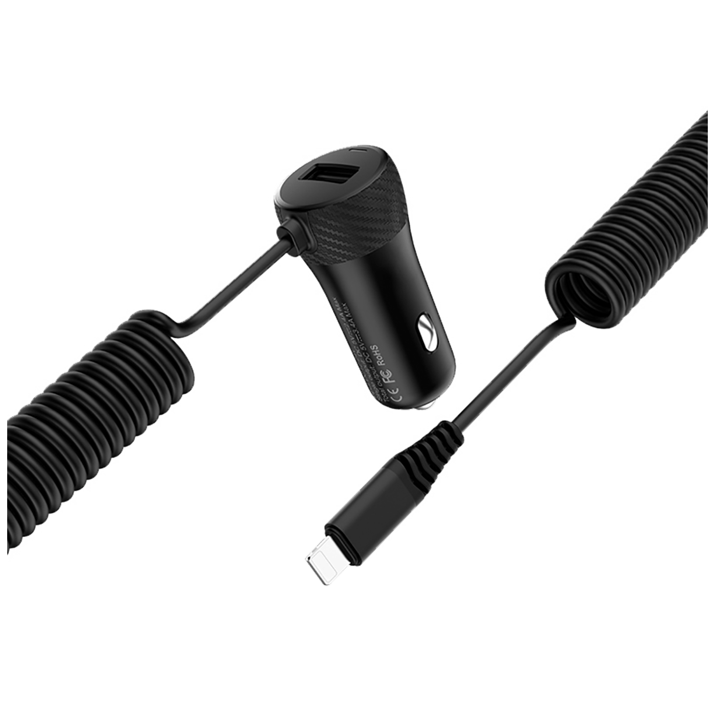 hoco. Auto punjač za Lightning kabelom, 1 x USB, 2.4 A max. - Z21A Ascender Lightning-2