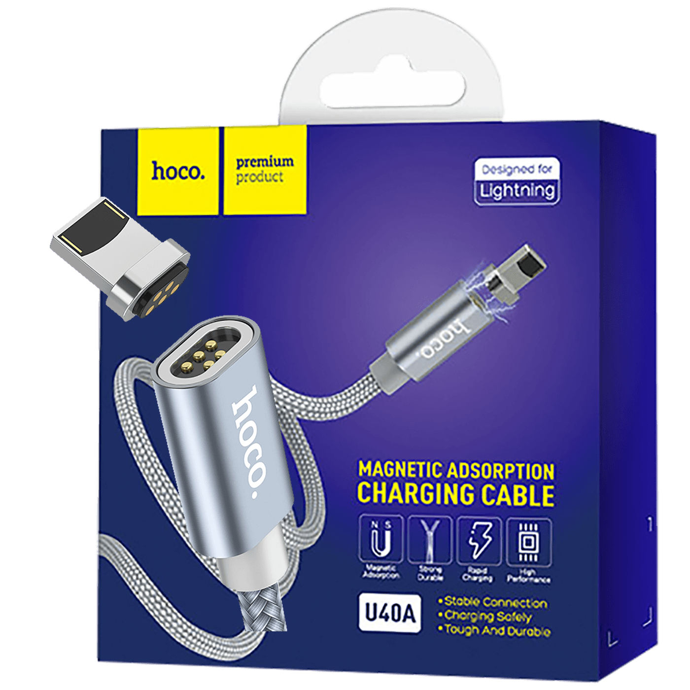 hoco. USB kabel za iPhone, metal magnetic, Lightning, 2.0 A - U40A Magnetic Lightning-0