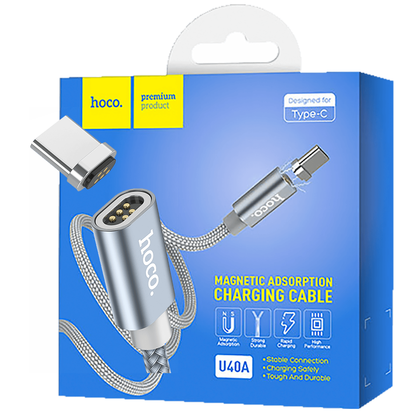 hoco. USB kabel za smartphone, metal magnetic, type C, 2.0 A - U40A Magnetic type C-0
