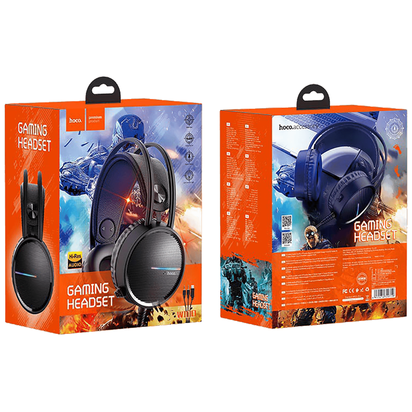 Slušalice sa mikrofonom HOCO gaming, dužina kabela 2.4 met crna - W100 Touring-1