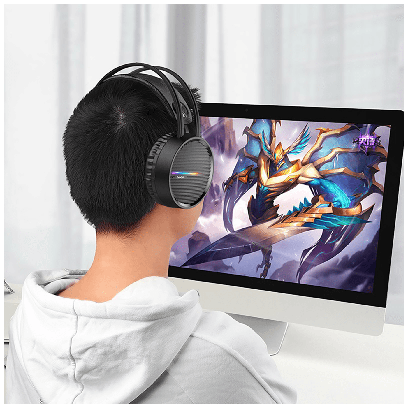 Slušalice sa mikrofonom HOCO gaming, dužina kabela 2.4 met crna - W100 Touring-5