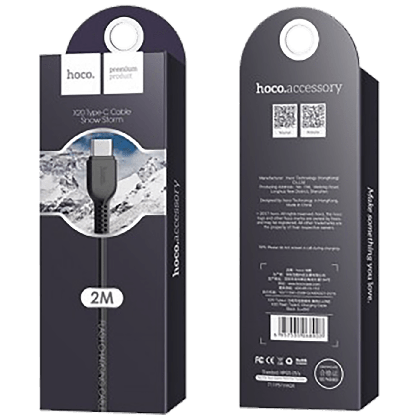 USB kabel HOCO X20 Flash (usb-c, 2m, 2.0a)-1