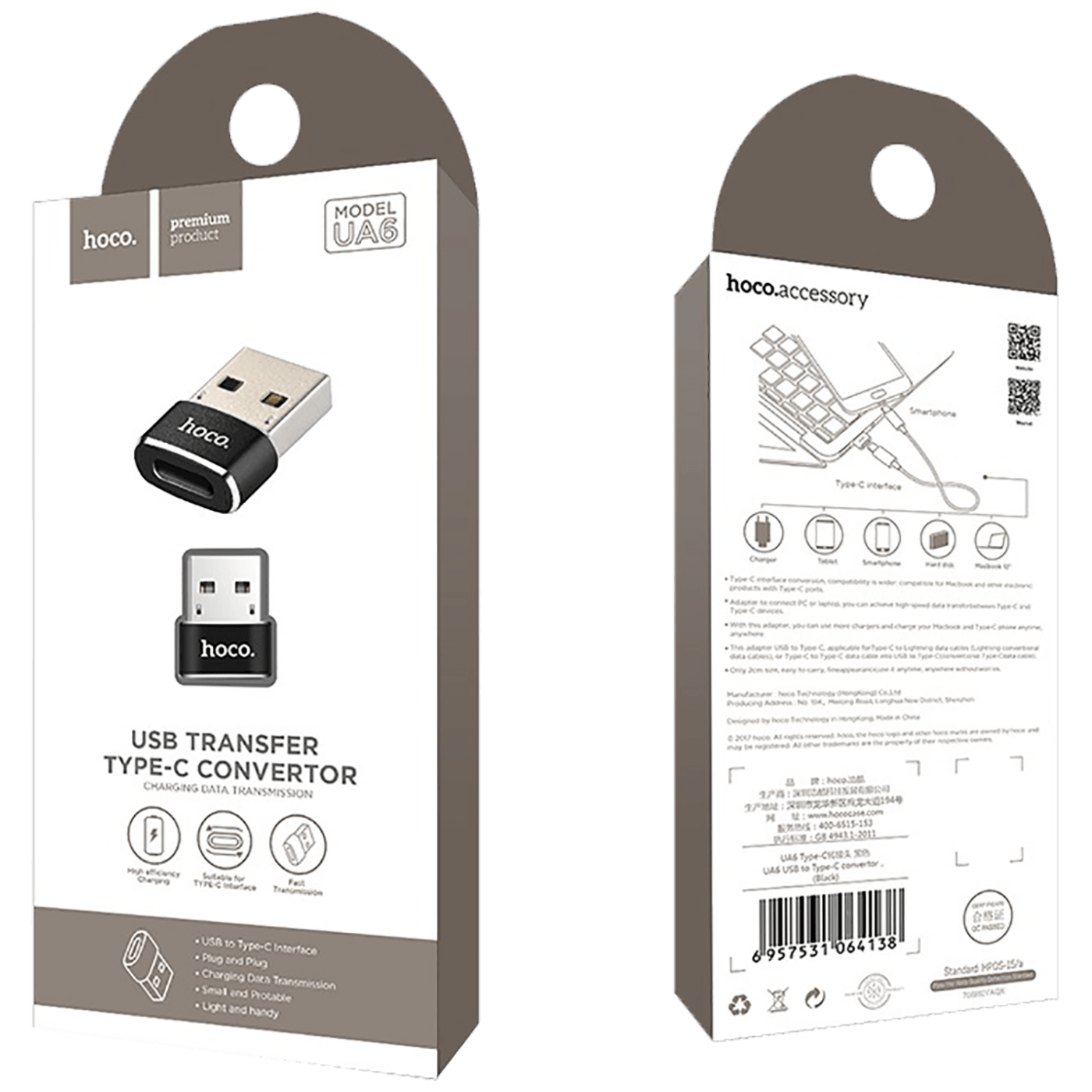 hoco. Adapter USB-A to type C - UA6-1