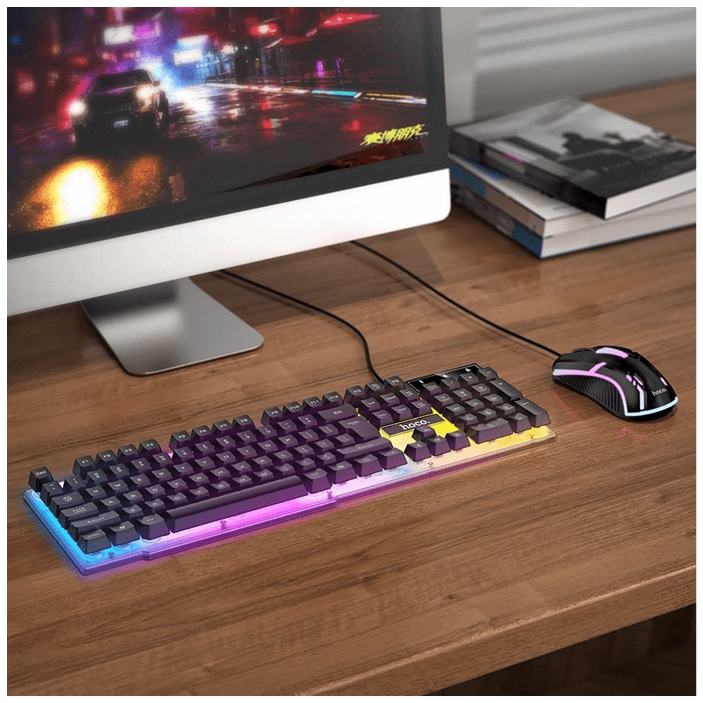 hoco. Tipkovnica+miš, gaming set, RGB osvjetljenje, USB - GM11-5