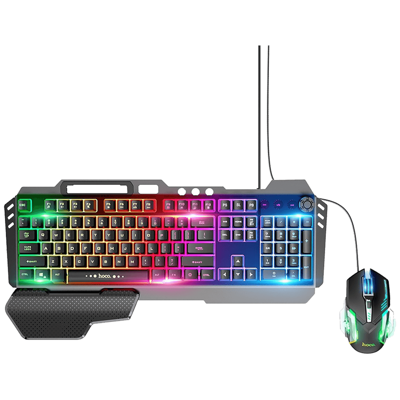 hoco. Tipkovnica+miš, gaming set, RGB osvjetljenje, USB - GM12-2