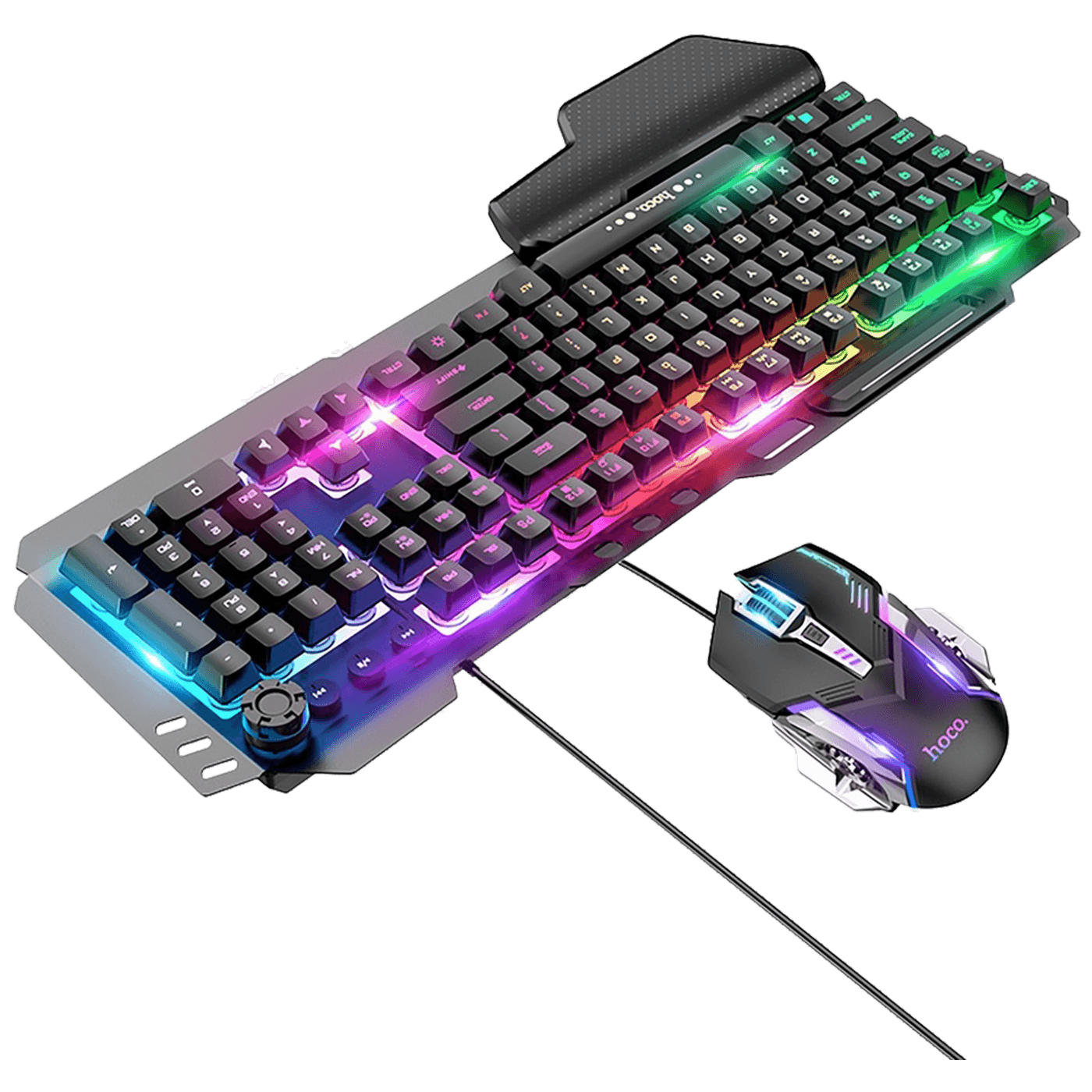 hoco. Tipkovnica+miš, gaming set, RGB osvjetljenje, USB - GM12-3