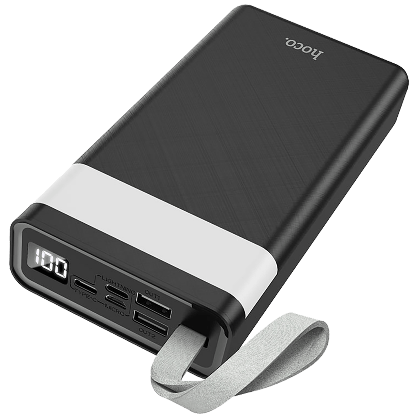 hoco. Punjač prijenosni sa lampom, Hoco j73, 30000mAh, 2A / 2A - J73 Powerful crna-4