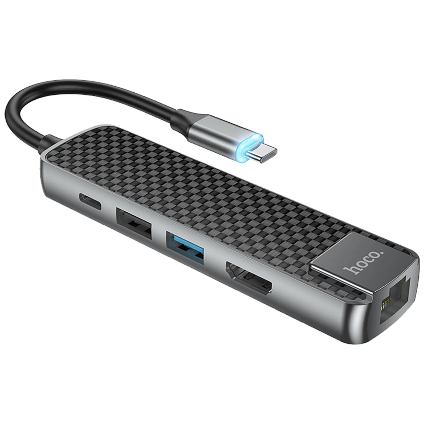 hoco. Konverter USB type C to USB3.0/USB2.0/HDMI/RJ45/PD - HB23 Easy view-2