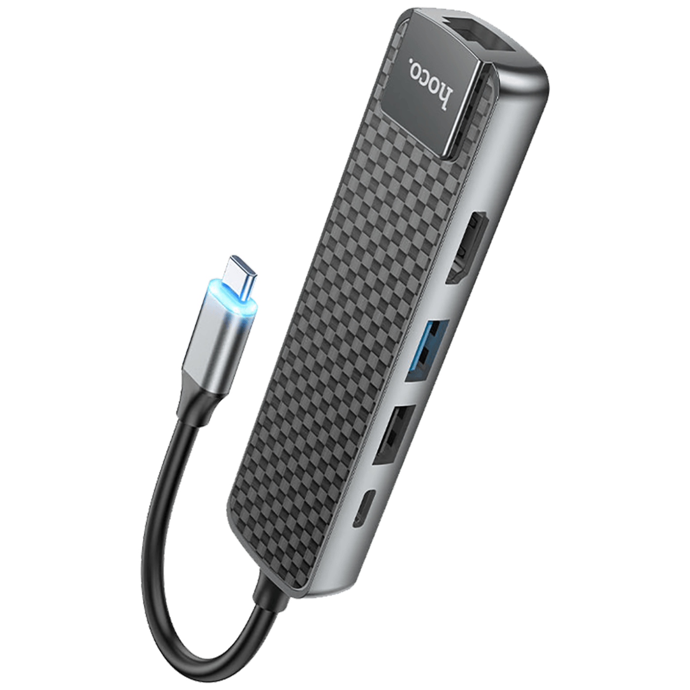 hoco. Konverter USB type C to USB3.0/USB2.0/HDMI/RJ45/PD - HB23 Easy view-4