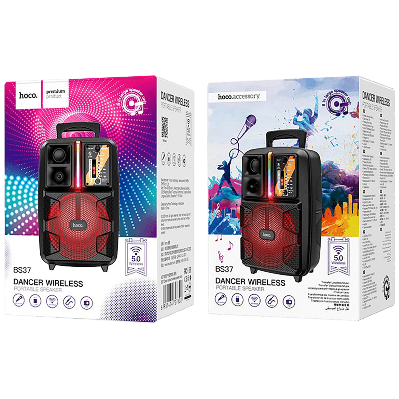 Party zvučnik HOCO BS37 Dancer (15W, Bluetooth, FM, USB, AUX, mikrofon)-1