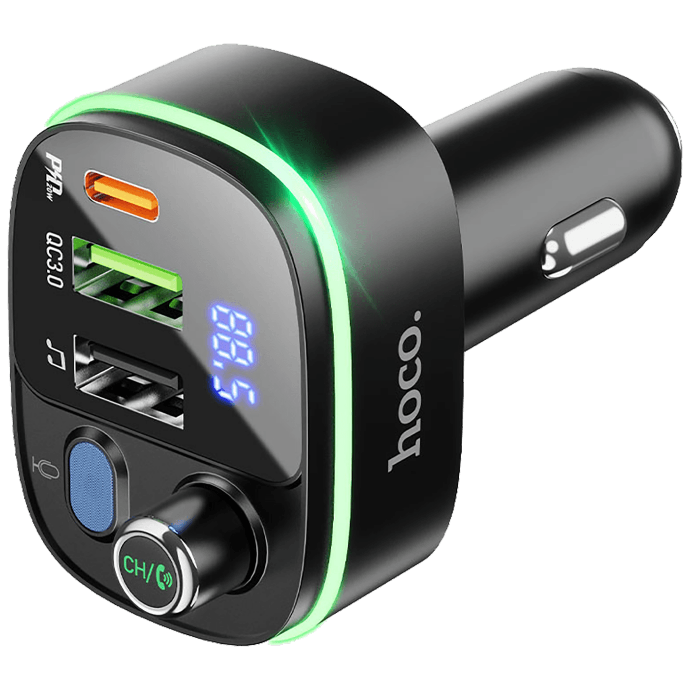 hoco. FM modulator, E62,Bluetooth,12/24 V,2xUSB, 1xUSB-C,PD20W - E62 Fast-4