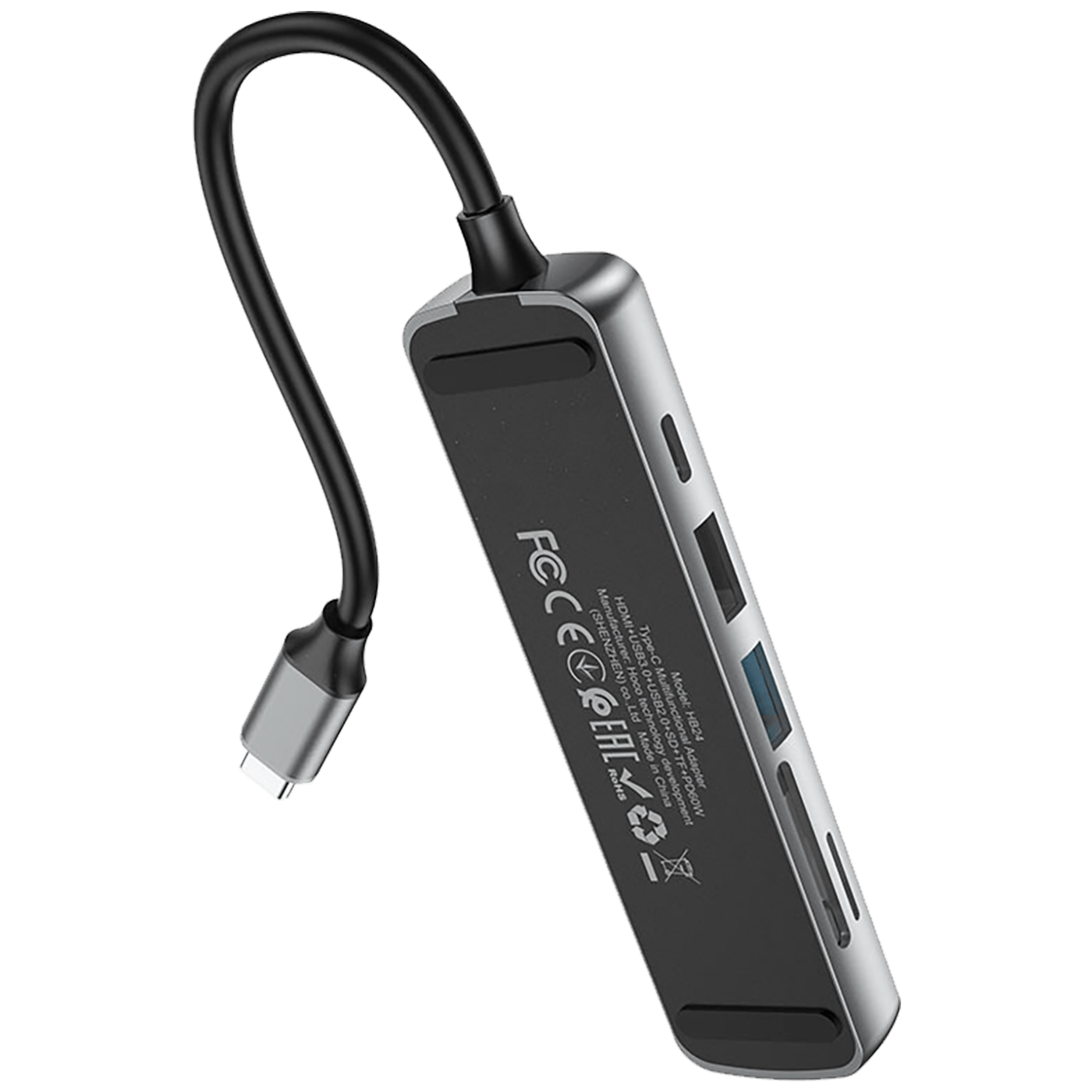 hoco. Konverter USB type C to HDMI/USB3.0/USB2.0/SD/ TF/PD - HB24 Easy display-3
