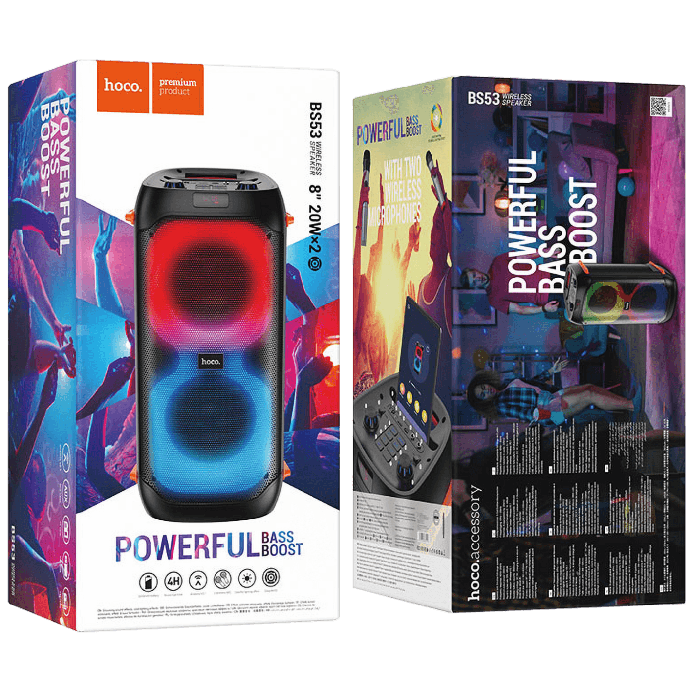Party zvučnik HOCO BS53 Manhattan (2x20W, Bluetooth, USB, mikfrofon)-1