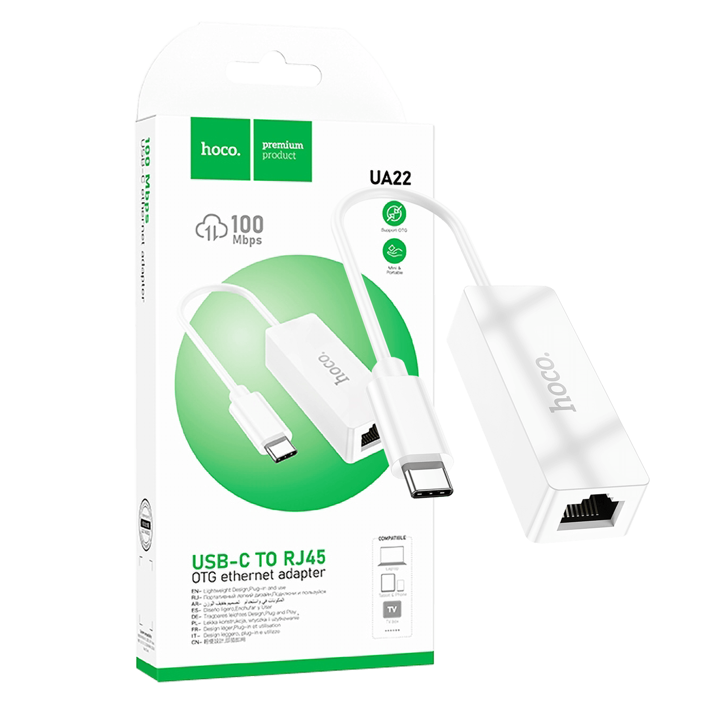 hoco. Adapter USB type C na LAN - UA22 type C-0