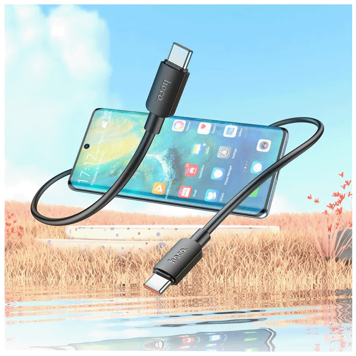 hoco. USB kabl za smartphone, type C, 60W crna - X96 Hyper, 60W crna-4